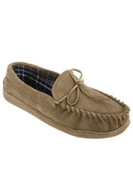 Mens Adie Real Suede Moccasin Slippers - Sand - Sand