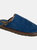 Mens Mule Imitation Suede Slippers - Navy - Navy