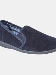 Mens Wilson Velour Slippers (Navy)