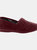 Sleepers Womens/Ladies Zara Fan Stitch Wide Fitting Slippers - Wine