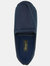 Unisex Adult Terry Extra Wide Slippers - Navy Blue