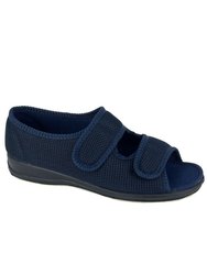 Womens/Ladies Betty Extra Wide Slippers - Navy Blue - Navy Blue