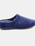 Womens/Ladies Charley Extra Comfort Memory Foam Velour Mule Slippers (Navy)