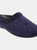 Womens/Ladies Charley Extra Comfort Memory Foam Velour Mule Slippers (Navy) - Navy