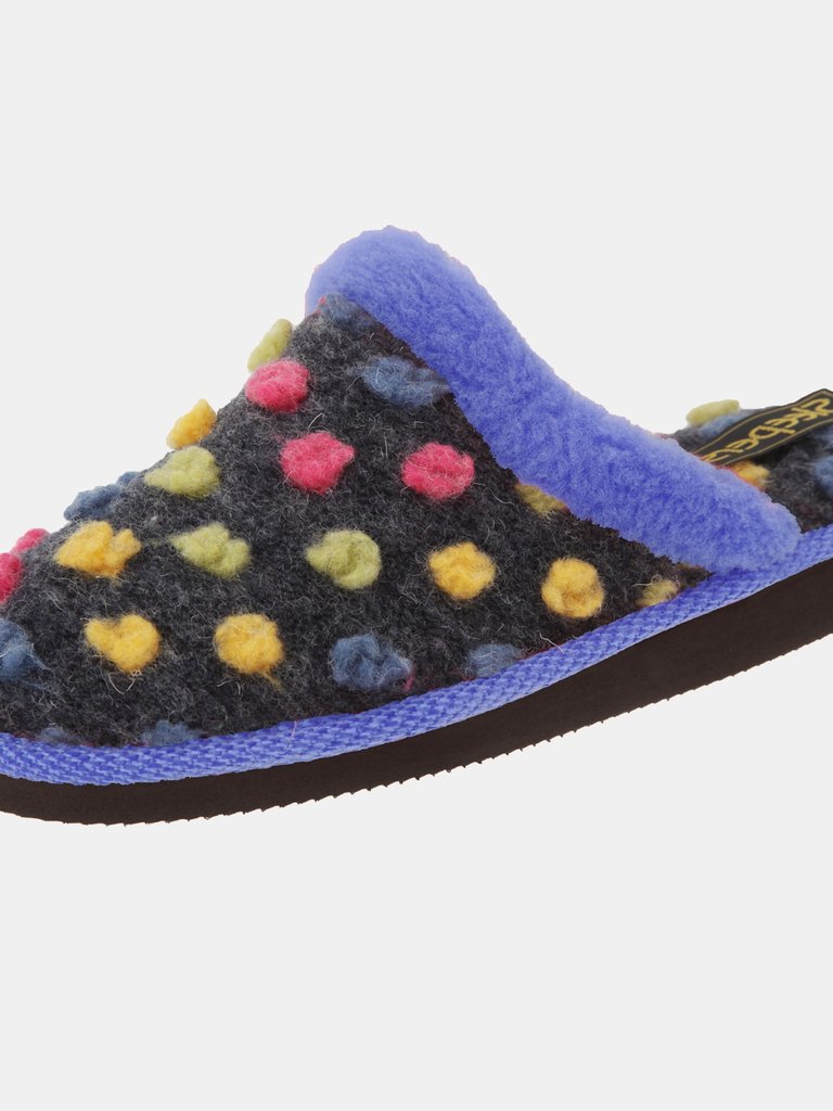 Womens/Ladies Donna Mule Slippers - Blue/Multi