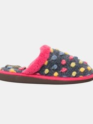 Womens/Ladies Donna Mule Slippers (Fuchsia/Multi)