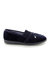 Womens/Ladies Inez Gusset Throat Patterned Slippers - Navy Blue