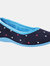 Womens/Ladies Isla Dotted Ballerina Memory Foam Slippers - Blue/Turquoise - Blue/Turquoise