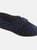 Womens/Ladies Ivy Floral V Throat Touch Fastening Slippers - Navy Blue - Navy Blue