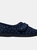 Womens/Ladies Ivy Floral V Throat Touch Fastening Slippers - Navy Blue