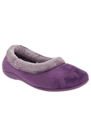 Womens/Ladies Julia Memory Foam Collar Slippers (Purple) - Purple