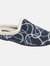 Womens/Ladies Katie Knitted Patterned Mule Slippers - Blue - Blue