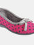 Womens/Ladies Louise Polka Dot Bow Slippers - Pink - Pink