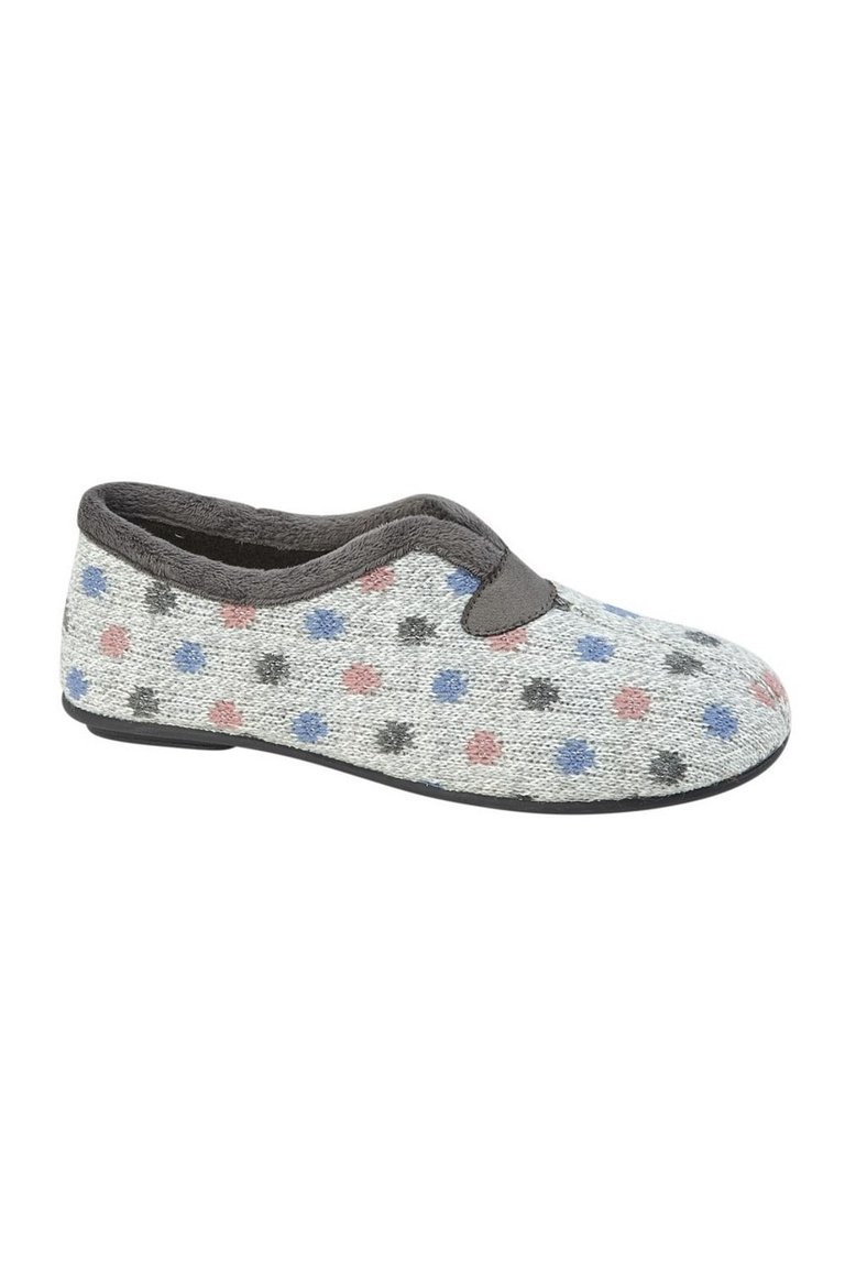 Womens/Ladies Seana Spotted Slippers (Gray) - Gray