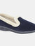 Womens/Ladies Sophia Memory Foam Slippers - Navy - Navy