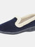 Womens/Ladies Sophia Memory Foam Slippers - Navy