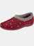 Womens/Ladies Sophie Velour Slippers - Burgundy