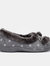 Womens Marge Extra Comfort Memory Foam Pom-Pom Polka Dot Cuff Slippers - Gray