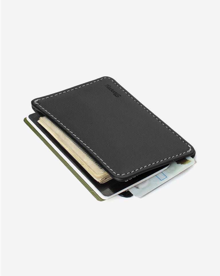 R1S1 Mini 1 Pocket 2 Slot Wallet (68mm) - Black - Black