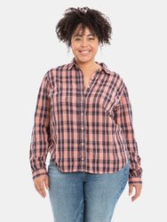 Plaid Work Shirt - Orange - Orange