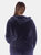 Velour Zip-Up Hoodie - Navy