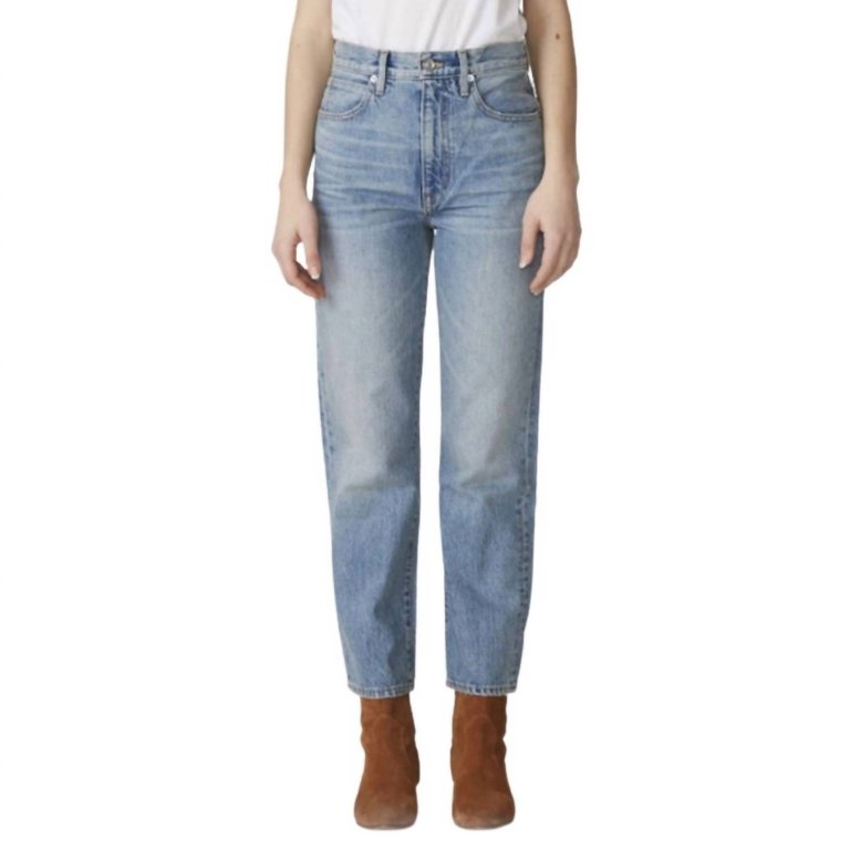 London Ultra High Rise Cropped Straight Jean In Salt Flats - Salt Flats