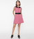 Rose Pink & Black Quilted Mini Dress - Rose Pink/Black
