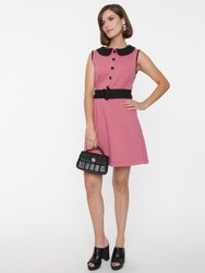 Rose Pink & Black Quilted Mini Dress