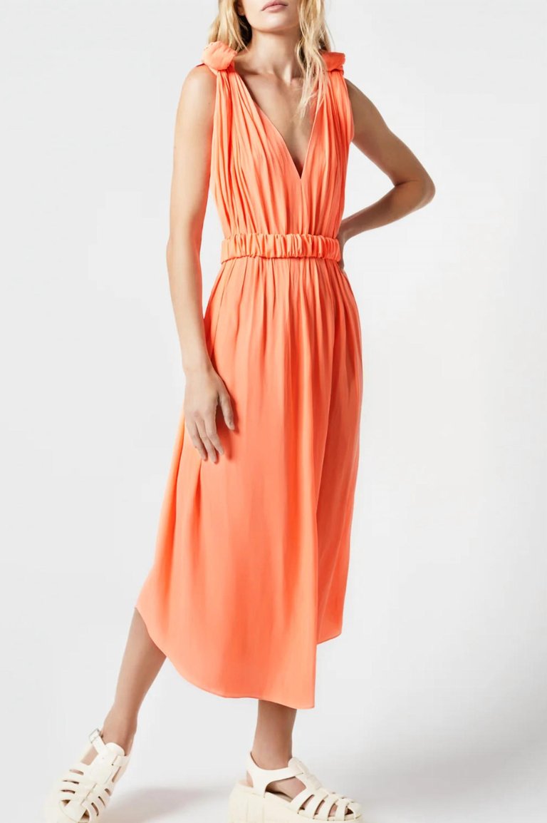 Knot Dress - Neon Coral