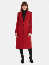 Peaked Lapel Coat - Brick