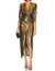 Sharp Shoulder Twist Dress - Gold