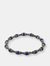 Lapis Lazuli Beads, Oxidized Sterling Silver Bracelet - Sterling Silver