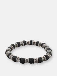 Lava Beads, Oxidized Sterling Silver Bracelet - Sterling Silver