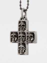 Multi Skull Cross Pendant Necklace