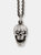 Skull Pendant with Hinged Jaw and Diamond Eyes in Sterling Silver - Sterling silver