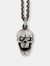 Skull Pendant with Hinged Jaw and Diamond Eyes in Sterling Silver - Sterling silver