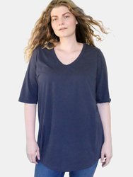 The CloudSoft V-Neck Tunic - Elbow Sleeve