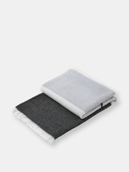 Cashmere Stripe Throw - Charcoal Grey