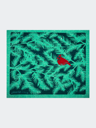 Red Cardinal Evergreen Branches Green Dishcloth - Default Title