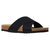 Classic Cork Sandals Criss-Cross Strap Slip - Black PU