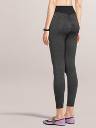 Legging Solid High Waisted Bubble Stretchable Fabric - Black - Black
