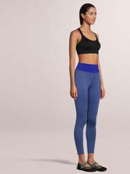 Legging Solid High Waisted Bubble Stretchable Fabric - Blue