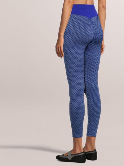 SOBEYO Legging Solid High Waisted Bubble Stretchable Fabric - Blue product