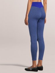 Legging Solid High Waisted Bubble Stretchable Fabric - Blue - Blue