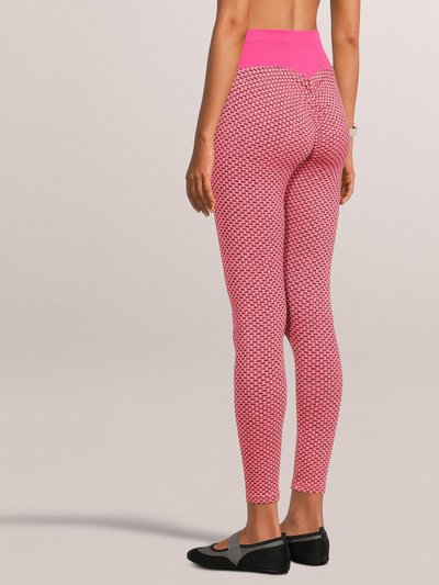 SOBEYO Legging Solid High Waisted Bubble Stretchable Fabric - Fuchsia product