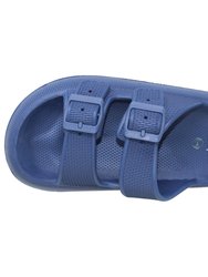 Lightweight EVA Platform Sandals Double Straps - Navy Blue
