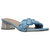 Strappy Sandals Braided One Band Low Clear Heels Sandals - Blue pu