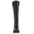 Women Lace Up Chunky Heel Knitted Cuff Combat Boots - Black PU