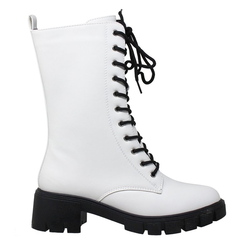 Women's Chunky Platform Lace-Up Boots