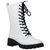 Women's Chunky Platform Lace-Up Boots - White